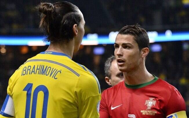 Ibrahimovic e Cristiano Ronaldo já se enfrentaram defendendo suas seleções e também seus clubes