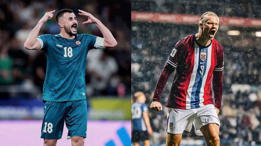 Hussen e Haaland são os homens-gol de Iraque e Noruega