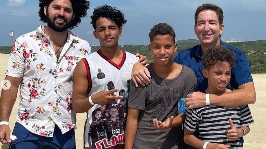 David Miranda e familia durante viagem de férias