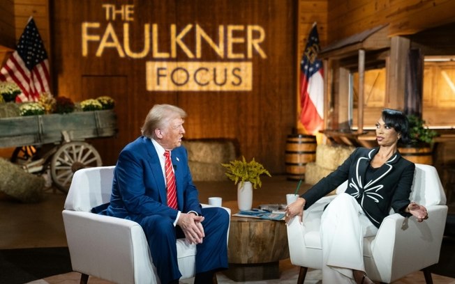 Donald Trump em um programa da Fox News em Georgia, nos EUA, em 15 de outubro de 2024