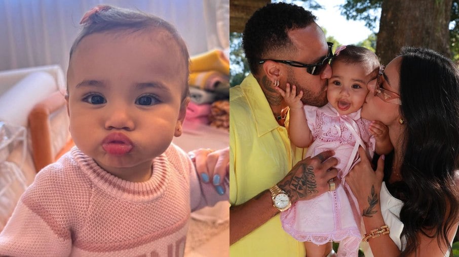 Filha de Neymar encanta ao mandar beijo com look de R$2,7 mil