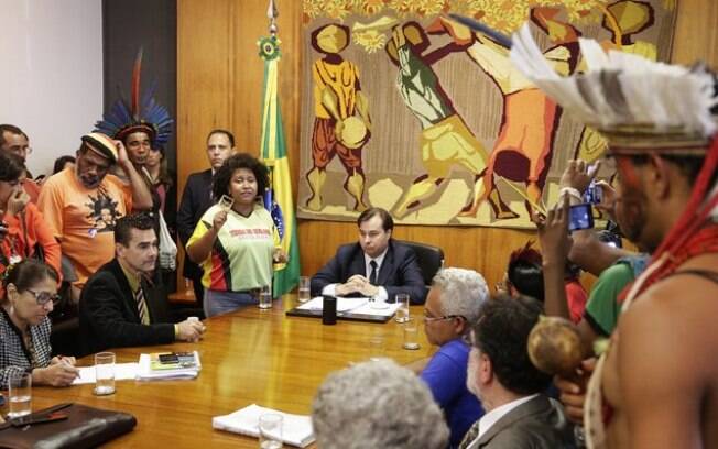 Maia se reuniu com lideranças indígenas nessa quarta-feira Maia se reuniu com lideranças indígenas nessa quarta-feira