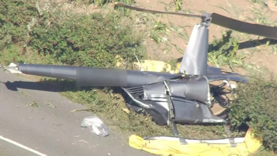 Estado do helicóptero depois da queda
