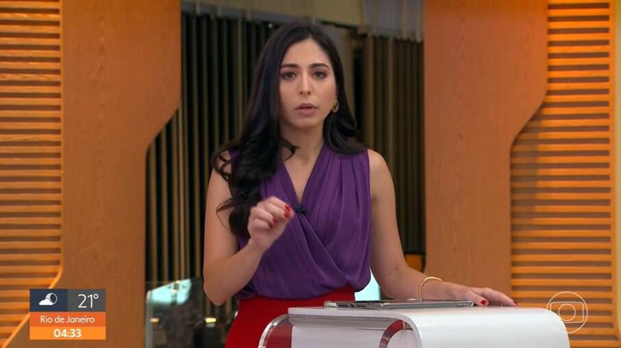 Cinthia Toledo fez sua estreia no mapa-tempo dos telejornais da Globo