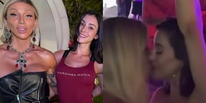 Bella Longuinho e Maya Massafera protagonizam beijão em reality