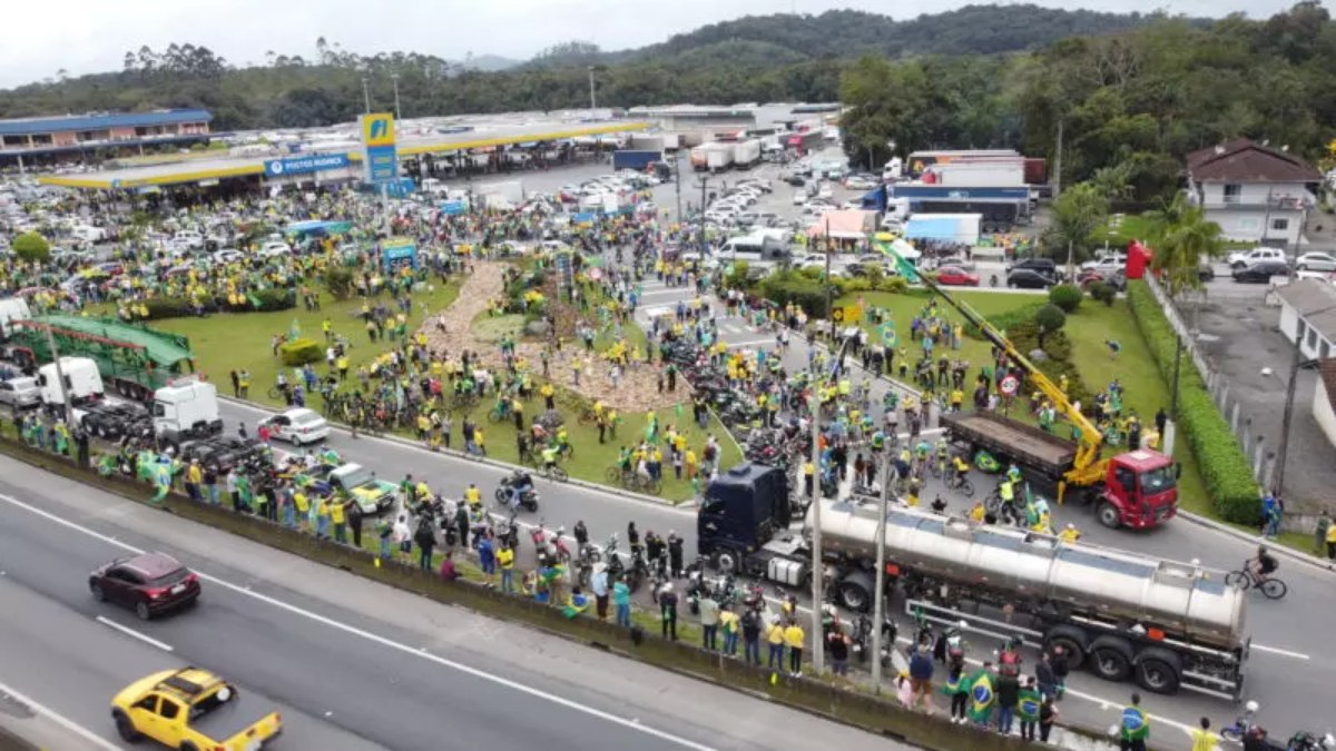 Manifestação de caminhoneiros em Santa Catarina