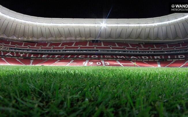 O estádio Wanda Metropolitano, do Atlético de Madri, está praticamente pronto após colocação do gramado