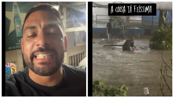 Ex-Vasco fica ilhado em temporal e ouve: 