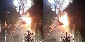 Porsche pega fogo com casal dentro no Centro de Campinas