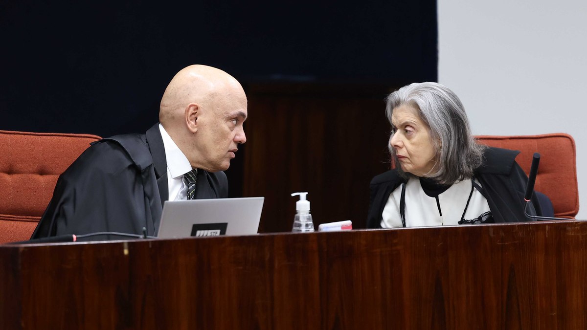 Alexandre de Moraes e Carmen Lucia durante julgamento da trama golpista