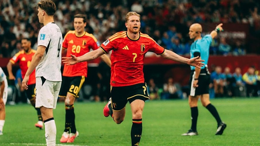 Kevin De Bruyne marca seu primeiro gol na Copa do Mundo de 2026 diante da Nova Zelândia