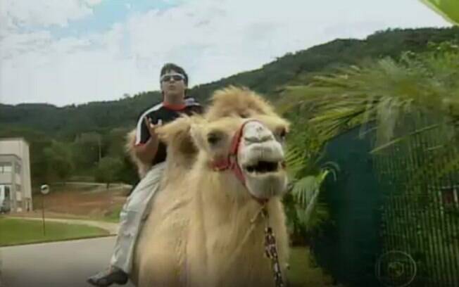 O apresentador entrevistou atores da Globo com um camelo
