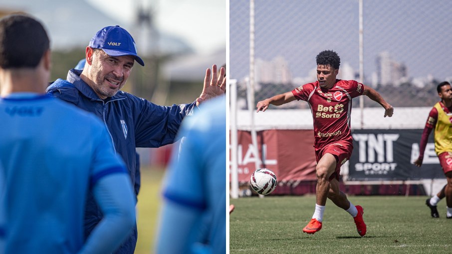 Alan Aal tenta reagir com o Avaí diante do Vila Nova de Marquinhos Gabriel