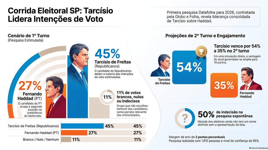 Tarcísio de Freitas lidera a pesquisa Tarcísio de Freitas lidera a pesquisa