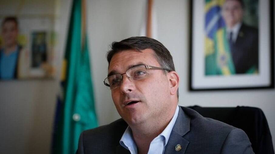 O senador Flávio Bolsonaro, filho do presidente Jair Bolsonaro