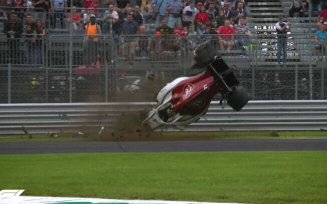 Marcus Ericsson, da Sauber, sofreu acidente feio durante treino para o GP da Itália de Fórmula 1