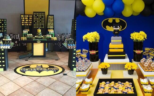 Para festa do Batman, decoração deve trazer as cores preto, amarelo e azul, principalmente, e também espaço para prédios
