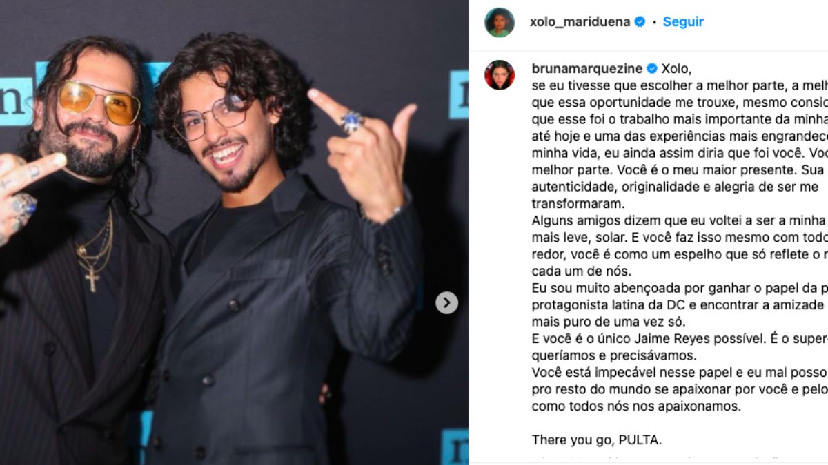 Bruna Marquezine leaves a declaration of affection for Xolo Maridueña