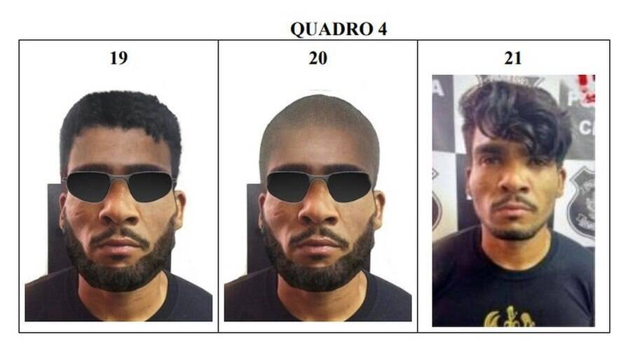 Projeções de disfarces de Lázaro Barbosa de Sousa, feitas pela Polícia Civil do DF