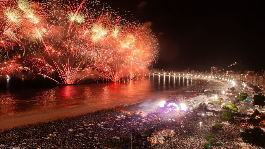 Queima de fogos em Copacabana