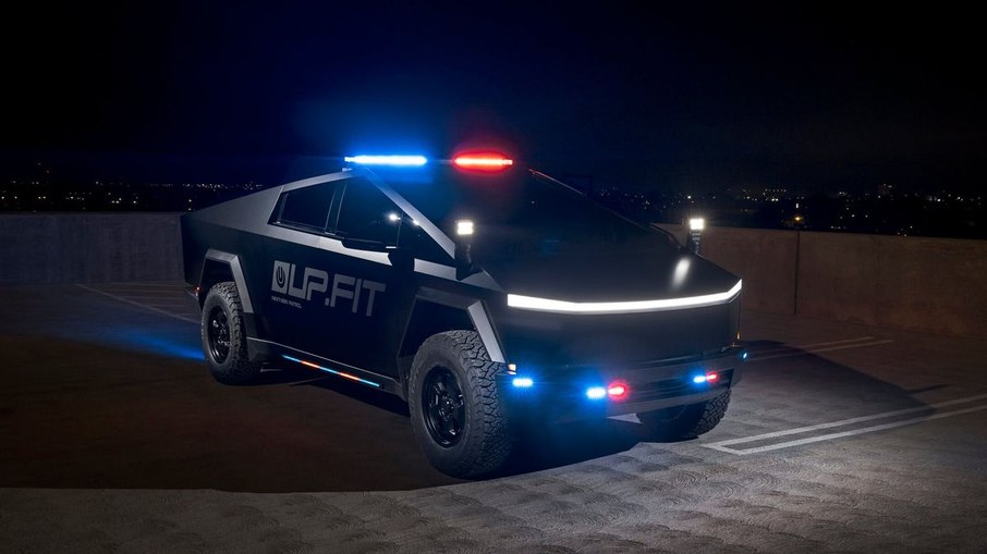 Tesla Cybertruck para uso policial - projeção