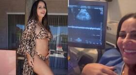 Viviane Araújo ouve coração do bebê: 