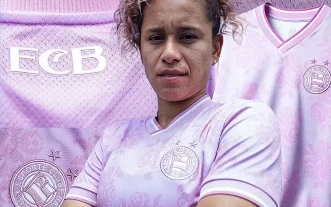 Imagens da camisa rosa do Bahia para marcar o Outubro Rosa Imagens da camisa rosa do Bahia para marcar o Outubro Rosa
