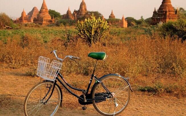 A bicicleta em Bagan é um dos meios de transporte mais usado