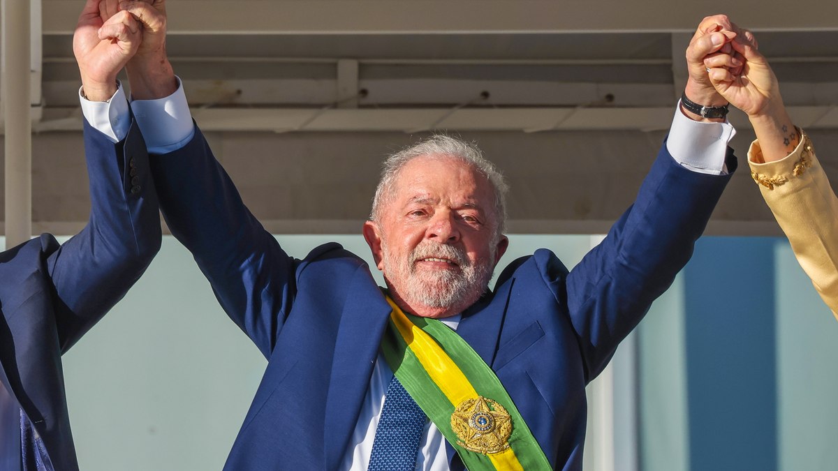 Lula durante a tomada de posse em Brasília