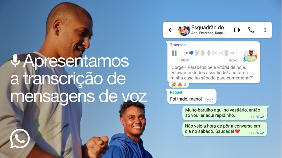 WhatsApp divulga transcrição de áudio