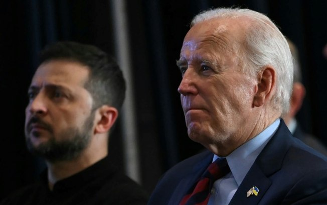 O presidente ucraniano Volodimir Zelensky e o presidente americano Joe Biden em Nova York, em 25 de setembro de 2024