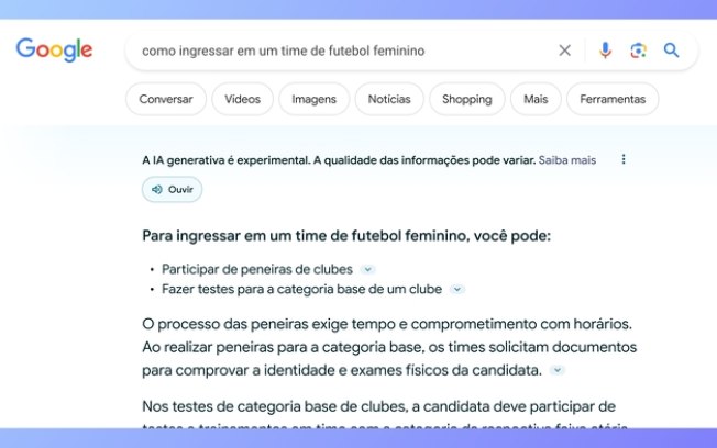 Busca do Google com IA generativa já está disponível no Brasil
