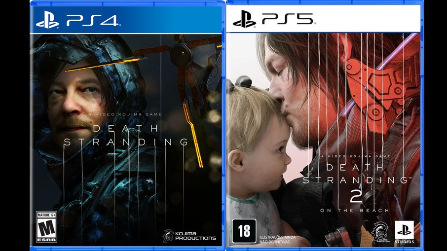 As capas de Death Stranding e Death Stranding 2 refletem a mudança de tom proposta por Hideo Kojima entre os dois jogos As capas de Death Stranding e Death Stranding 2 refletem a mudança de tom proposta por Hideo Kojima entre os dois jogos