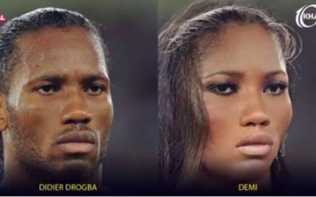 Jogadores de futebol foram transformados em mulheres - Drogba