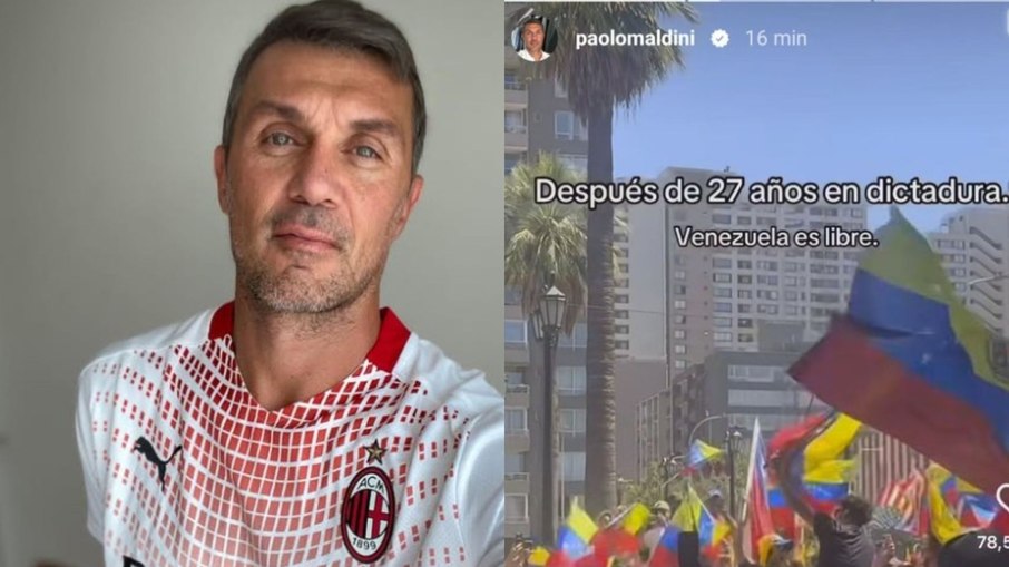Paolo Maldini celebrou a deposição de Nicolás Maduro nas redes sociais