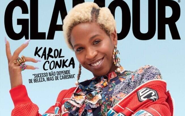 Tombou! A rapper curitibana Karol Conka brilha na capa da revista Glamour