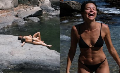 Topless: Agatha Moreira esbanja beleza em cachoeira de Goiás