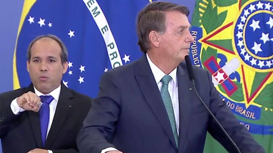 Presidente Jair Bolsonaro (PL) durante evento no Planalto