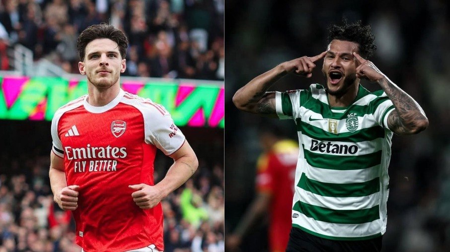 Rice e Suárez são destaques de Arsenal e Sporting