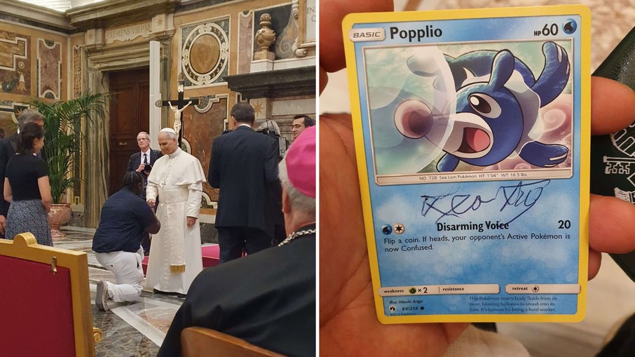 Carta de Pokémon assinada pelo Papa Leão viraliza na internet Carta de Pokémon assinada pelo Papa Leão viraliza na internet