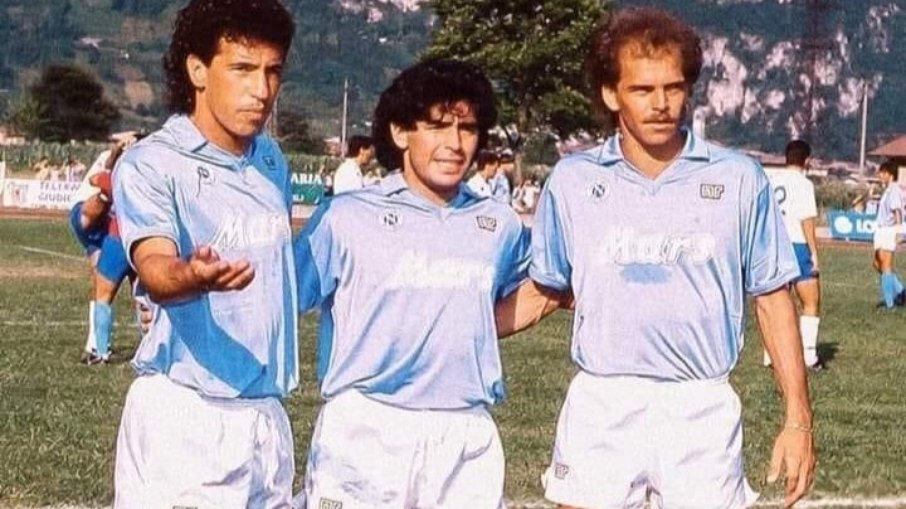 Careca, Maradona e Alemão atuaram juntos no Napoli
