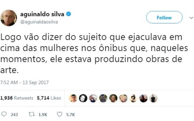 Tweet Aguinaldo Silva