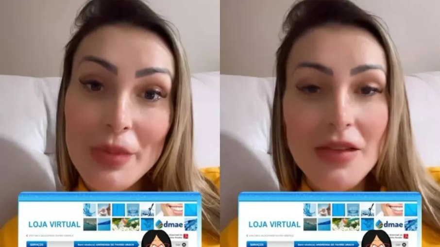 Andressa Urach se indigna com conta de água