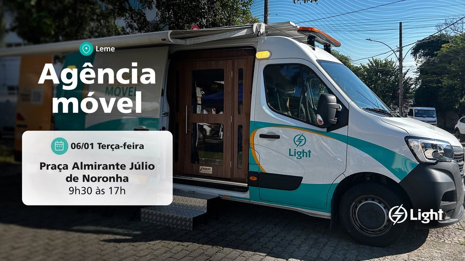 Unidade móvel da Light atende moradores do Leme com orientações sobre serviços e ressarcimento após falhas no fornecimento de energia.