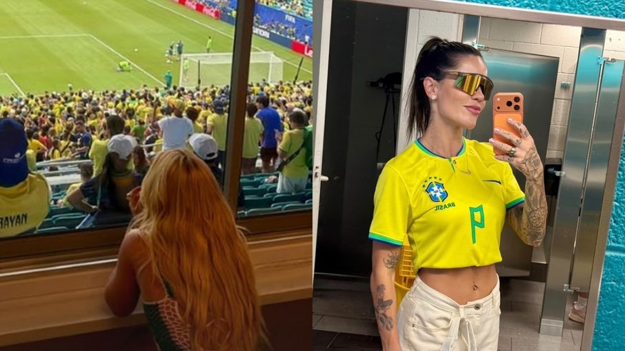 Virginia e Letícia Bufoni no jogo do Brasil Virginia e Letícia Bufoni no jogo do Brasil