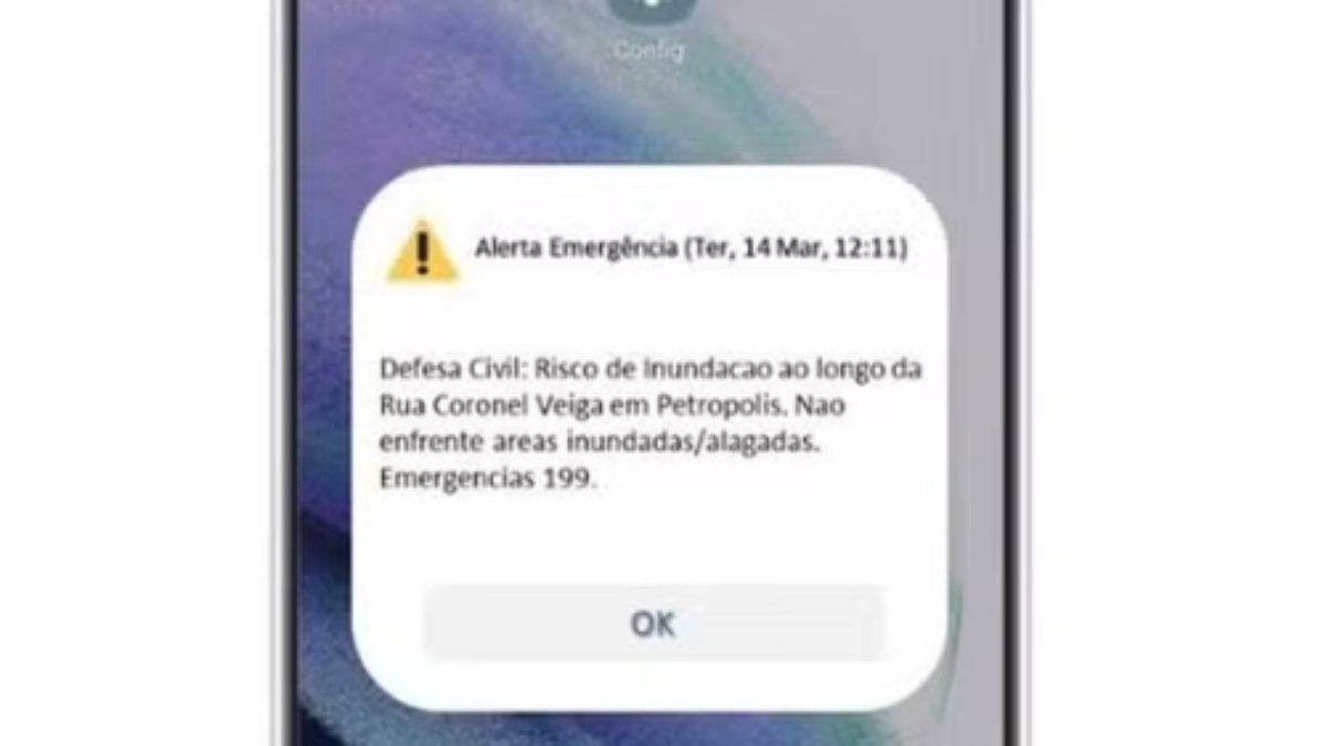 Pop-up de alerta de desastre