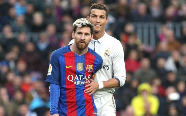 Messi e Cristiano Ronaldo em Barcelona x Real Madrid
