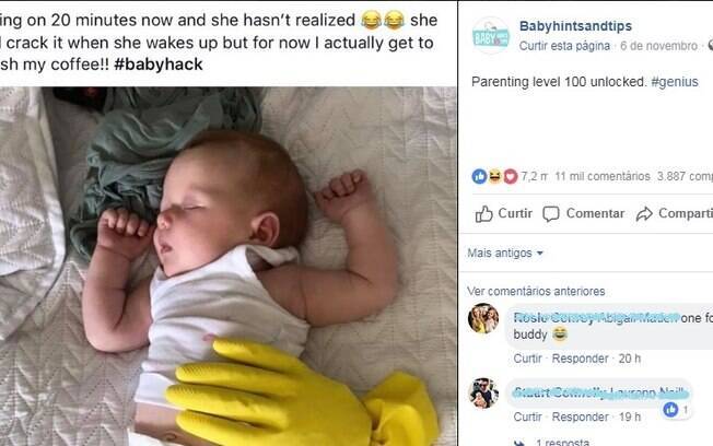 A publicação do bebê recém-nascido ganhou repercussão em uma página no Facebook para mães