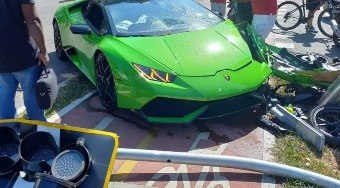 Motorista de Lamborghini persegue ladrão e causa acidente
