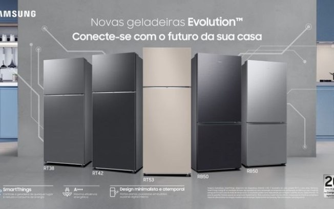 Samsung lança geladeiras Evolution no Brasil com até 518 litros e IA integrada